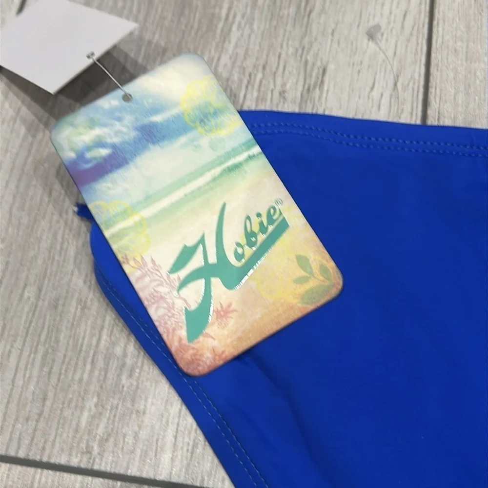 Hobie blue solid swim bikini bottom size small